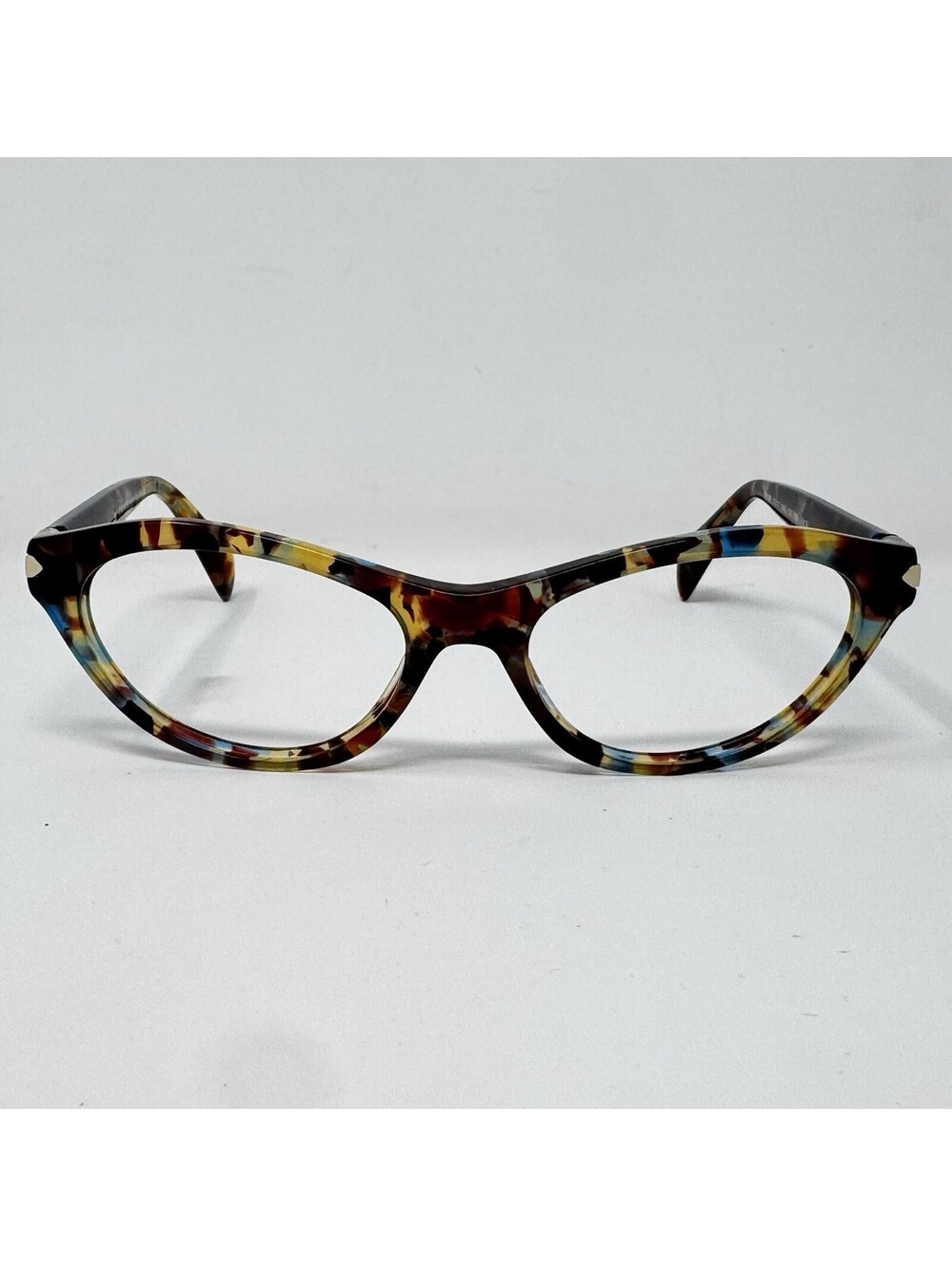 Prada VPR18P NAG-1O1 Havana Blue Cat Eye Eyeglass Frames 52-17-135
